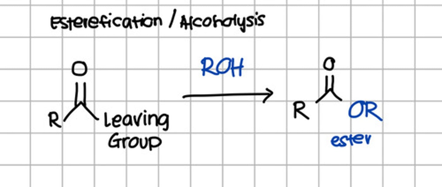 <p>d. RCOOR - Thus also referred to esterification</p>