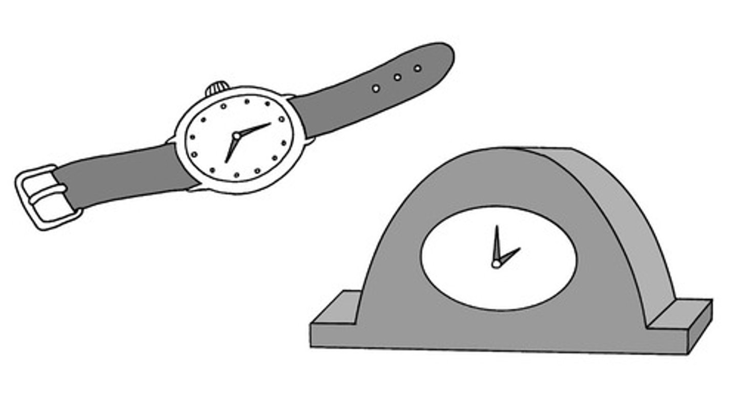 <p>clock; watch</p>