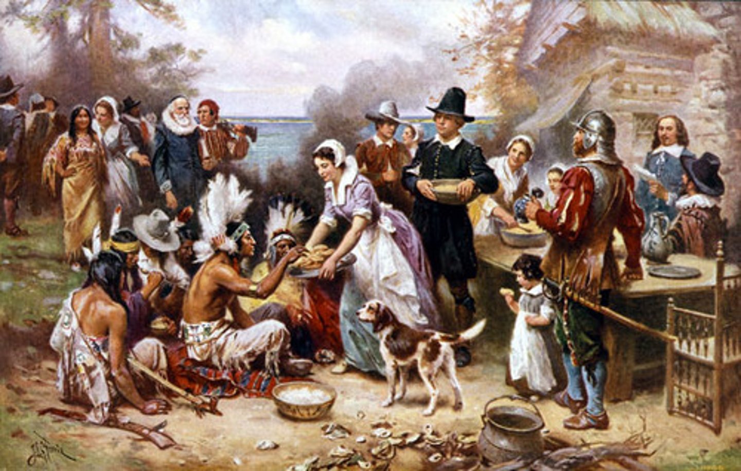 <p>1. 4th Thursday in November</p><p>2. Mayflower and Pilgrims</p><p>3. large feast with turkey</p><p>4. think about things you're grateful for</p>
