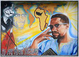<p>malcom x mural: by any means necessary</p>