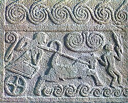 <p>Grave Stele of man driving a chariot - Grave Circle A </p>