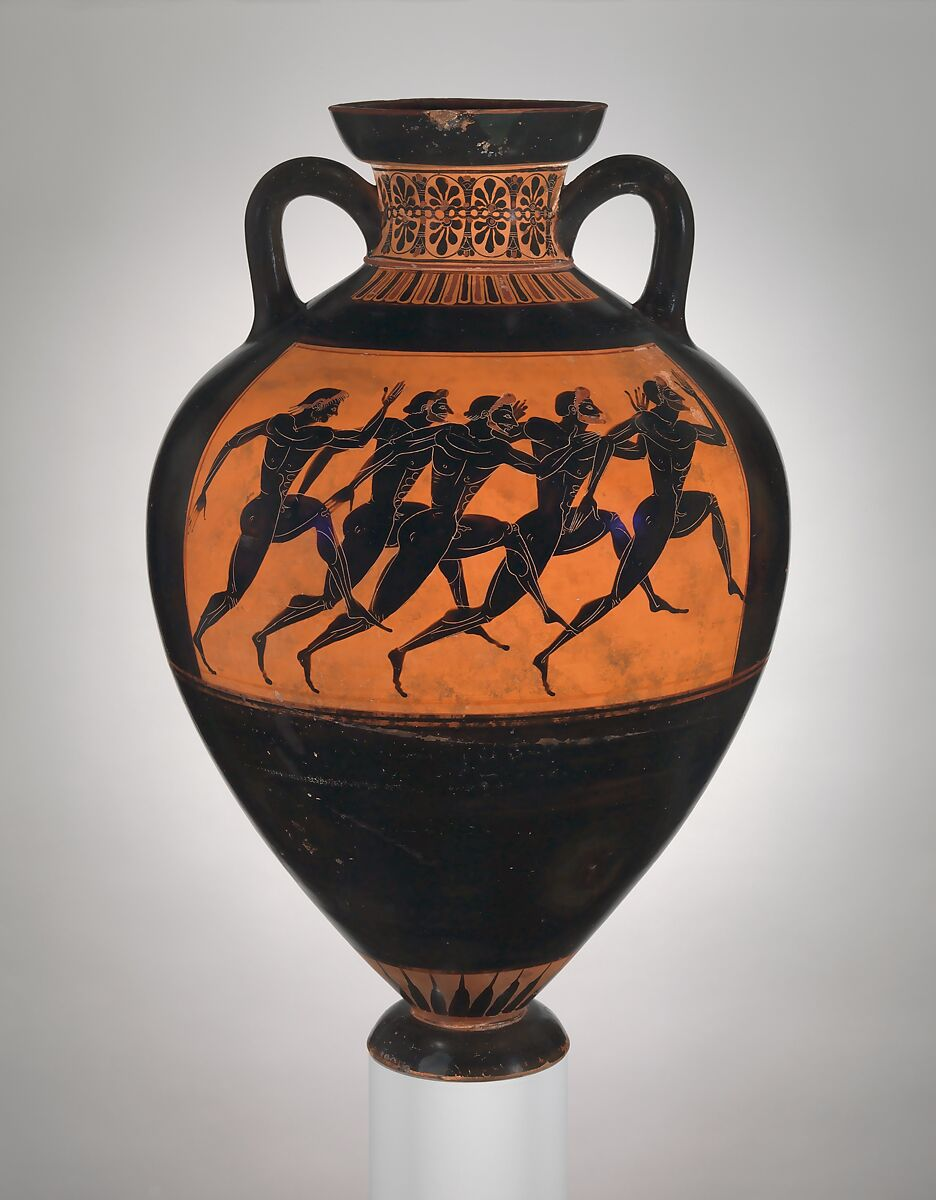 <p>vases with black figures </p>