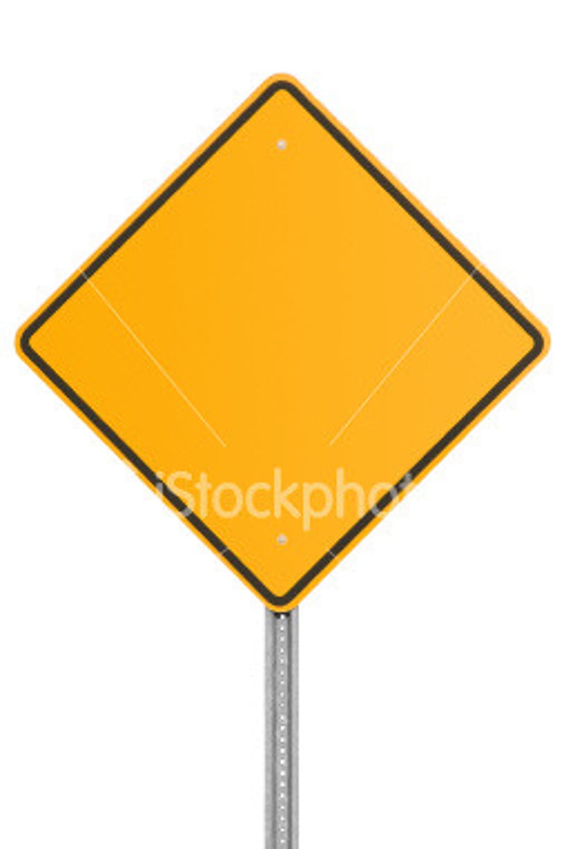 <p>This color and shape of sign is used to indicate __________.</p>