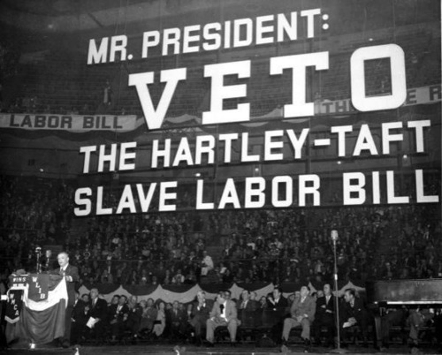 <p>Act that provides balance of power between union and management by designating certain union activities as unfair labor practices; also known as Labor-Management Relations Act (LMRA)</p>