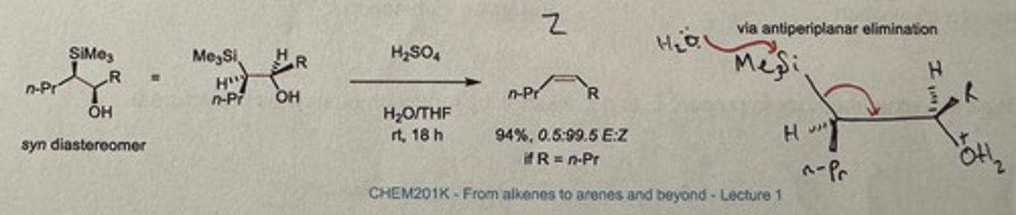 <p>H₂SO₄, H₂O/THF, rt is 18h</p><p>Gives major Z alkene if R = n-Pr</p>