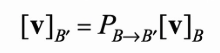 <p>The change of basis matrix is a matrix that represents the coordinates of vectors in one basis relative to another basis in a vector space. It allows for the transformation of vector representations when switching from one basis to another. <em>Multiplying the change of basis matrix by any vector in the original basis will give you that vector in the new basis (in terms of the new basis coordinates)</em></p>
