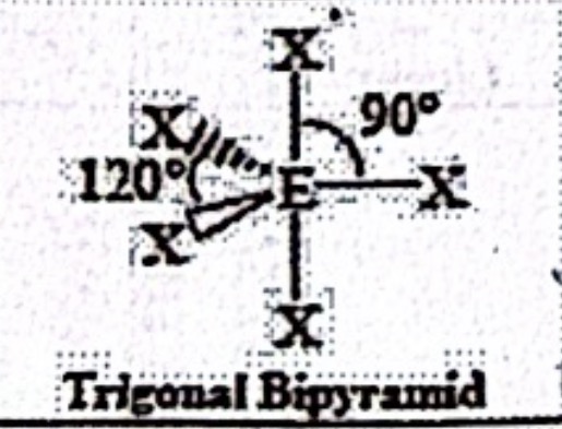 <p>Trigonal Bipyramid (sp<sup>3</sup>d)</p>