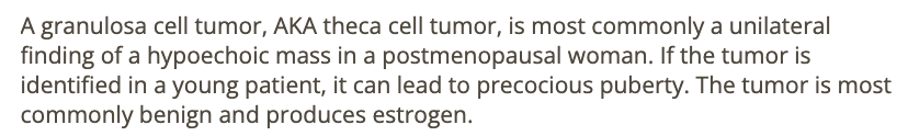 <p>c) granulosa cell tumor </p>