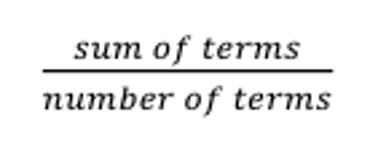 <p>The total sum of the data values divided by the number of times the data was recorded</p>