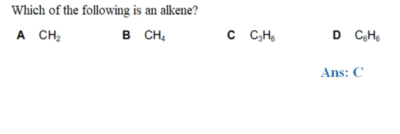 <p>IT WONT BE CH<sub>2</sub> AS YOU NEED TO HAVE AT LEAST 2 CARBON ATOMS TO HAVE A DOUBLE BOND. </p>