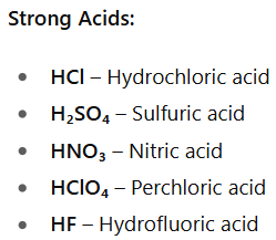 <p><span>What is a strong acid?</span></p>