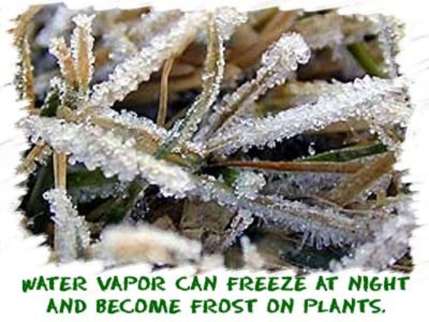 <p>a phase change from a gas to a solid</p><p>exothermic</p>