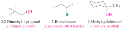 <p>Primary - The C connected to the alcohol is connected to 1 other carbon</p><p>Secondary - The C connected to the alcohol is connected to 2 other carbons</p><p>Tertiary - The C connected to the alcohol is connected to 3 other carbons</p>