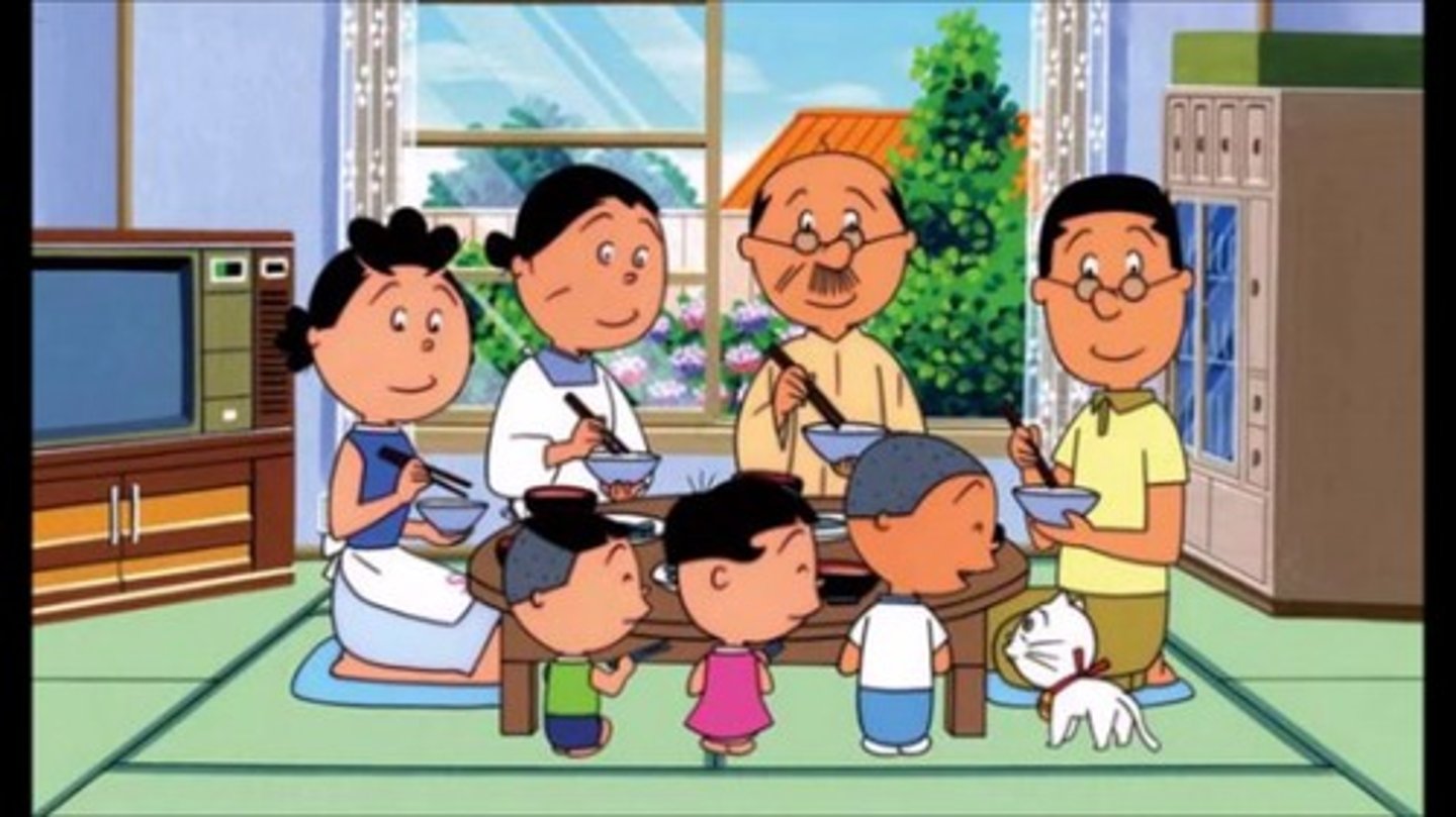 <p>-From a comic strip by Machiko Hasegawa, developed into a television series premiering in 1969 and continuing to the present</p><p>-It is a family friendly, intergenerational comedy and the longest running program, animated or live-action, in television history</p><p>-Over 2,250 episodes containing over 7,000 segments. To view the entire series would take about 38 days</p>