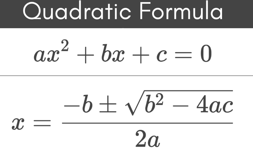 <p>QUADRATIC FORMULA</p>