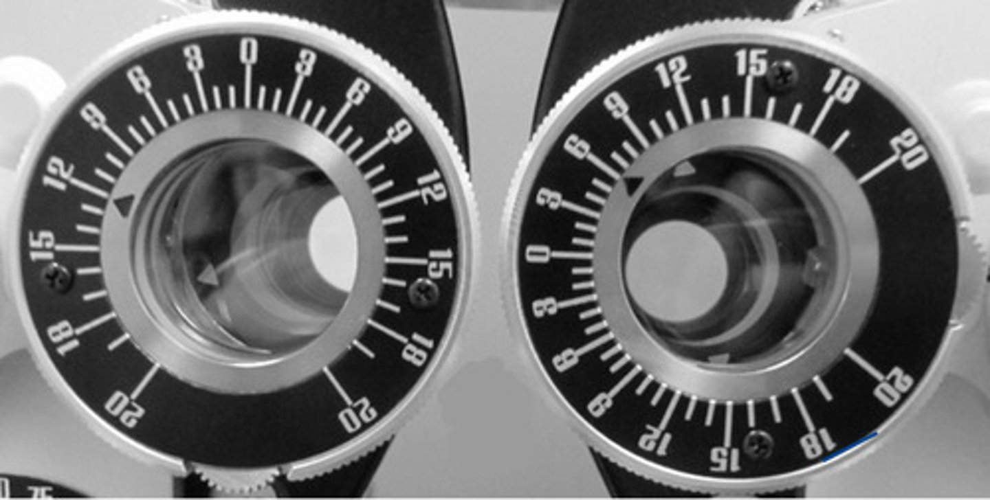 <p>When looking at the target(s), what should the patient see?</p>