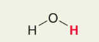 <p>H in water H2O</p>
