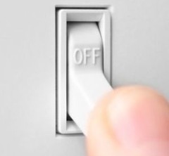 <p>to turn off, to switch off</p>