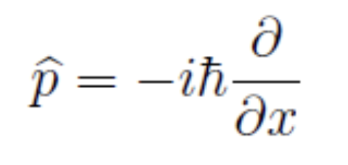 <p>The formula for momentum in quantum mechanics, represented by:</p>