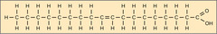 <p>unsaturated</p><p>(Note: are better for health since chains stack less densely; can be cis or trans)</p>