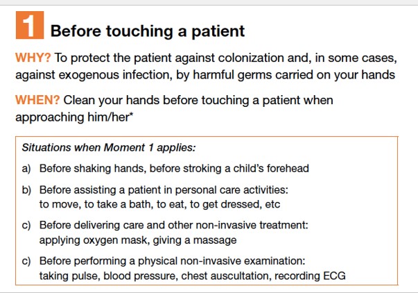 to protect the patient against colonization and, in some cases against exogenous infection, by harmful germs carried on your hands