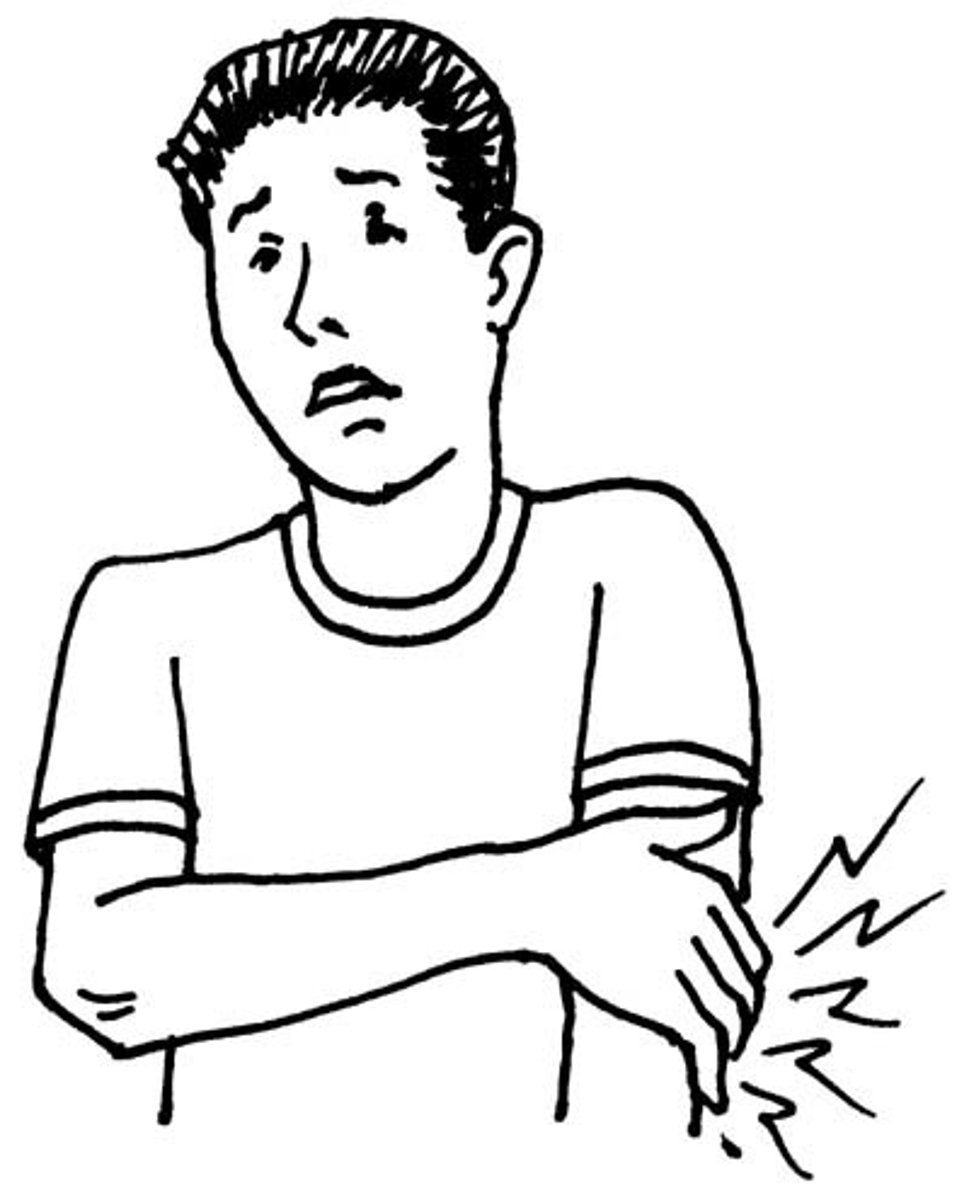 <p>to injure, hurt oneself</p>