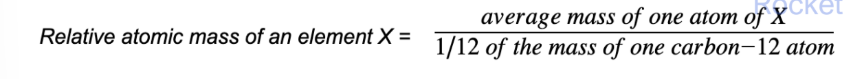 <p>The relative atomic mass of an element is the mass of an atom compared to 1/12 of the mass of an atom of carbon-12</p><p>Unified atomic mass: one-twelfth of the mass of a carbon-12 isotope (1u = 1.66 × 10<sup>-27</sup> kg)</p><p>The Ar has no units as its a ratio</p><p></p>