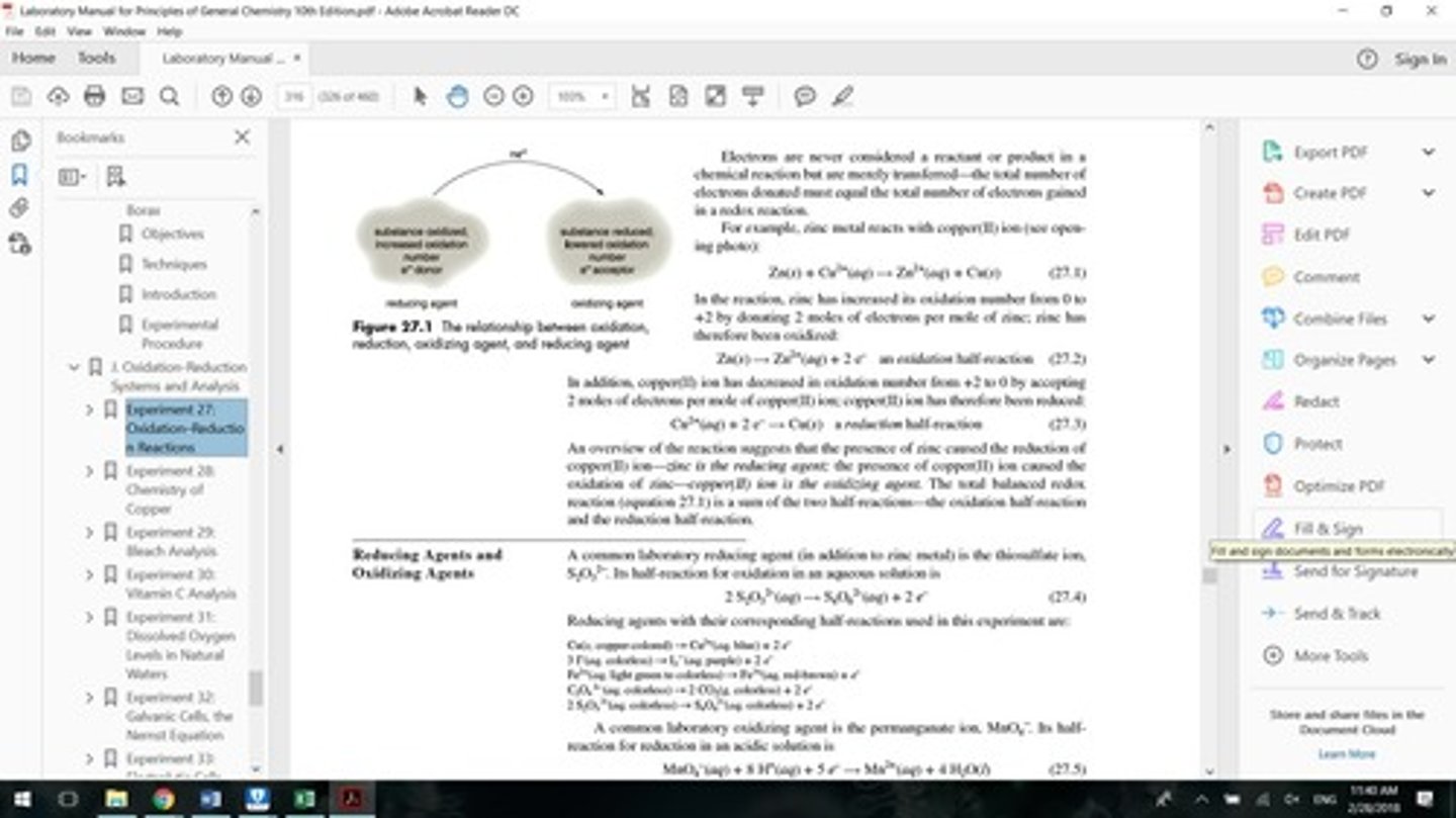 <p>A substance that donates electrons in a redox reaction, causing another substance to be reduced.</p>