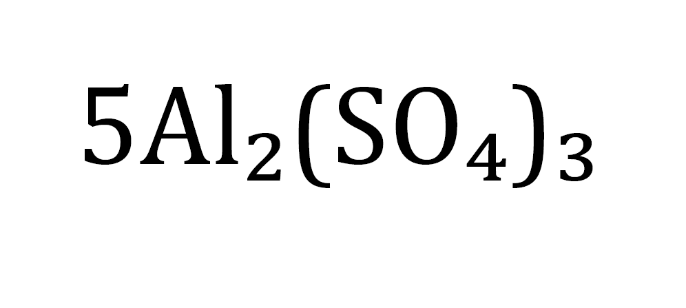 <p>5 molecules</p><p>10 Al</p><p>15 S</p><p>60 0</p>