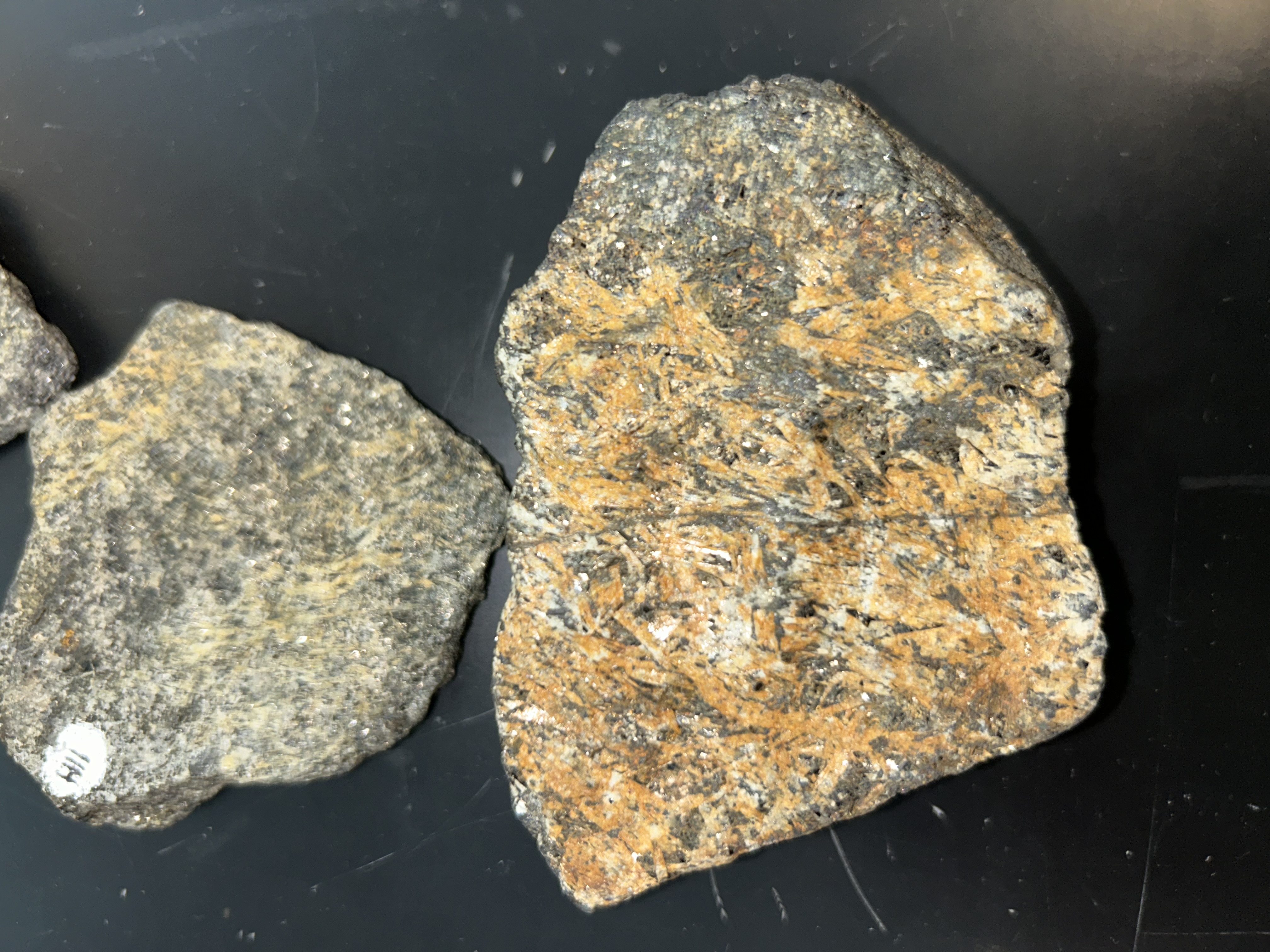 <p>small white long crystals </p>