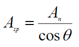 <p>Asp - area of angled slip plane</p><p>An - area of normal plane of the space occupied by the angled slip plane</p><p>theta - angle between vertical and normal vector to slip plane</p>