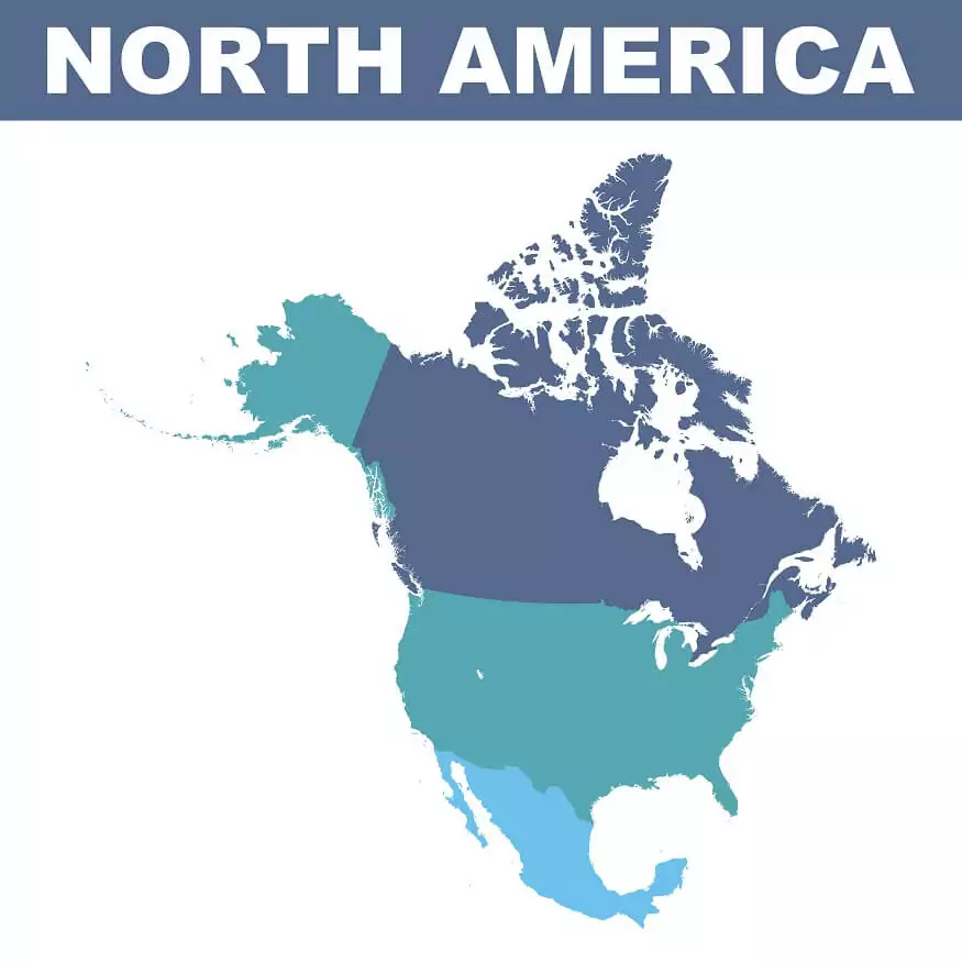 <p>north America </p>