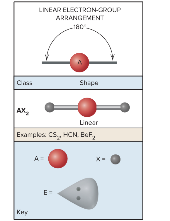 <p>Linear arrangement/shape,180 degrees</p>