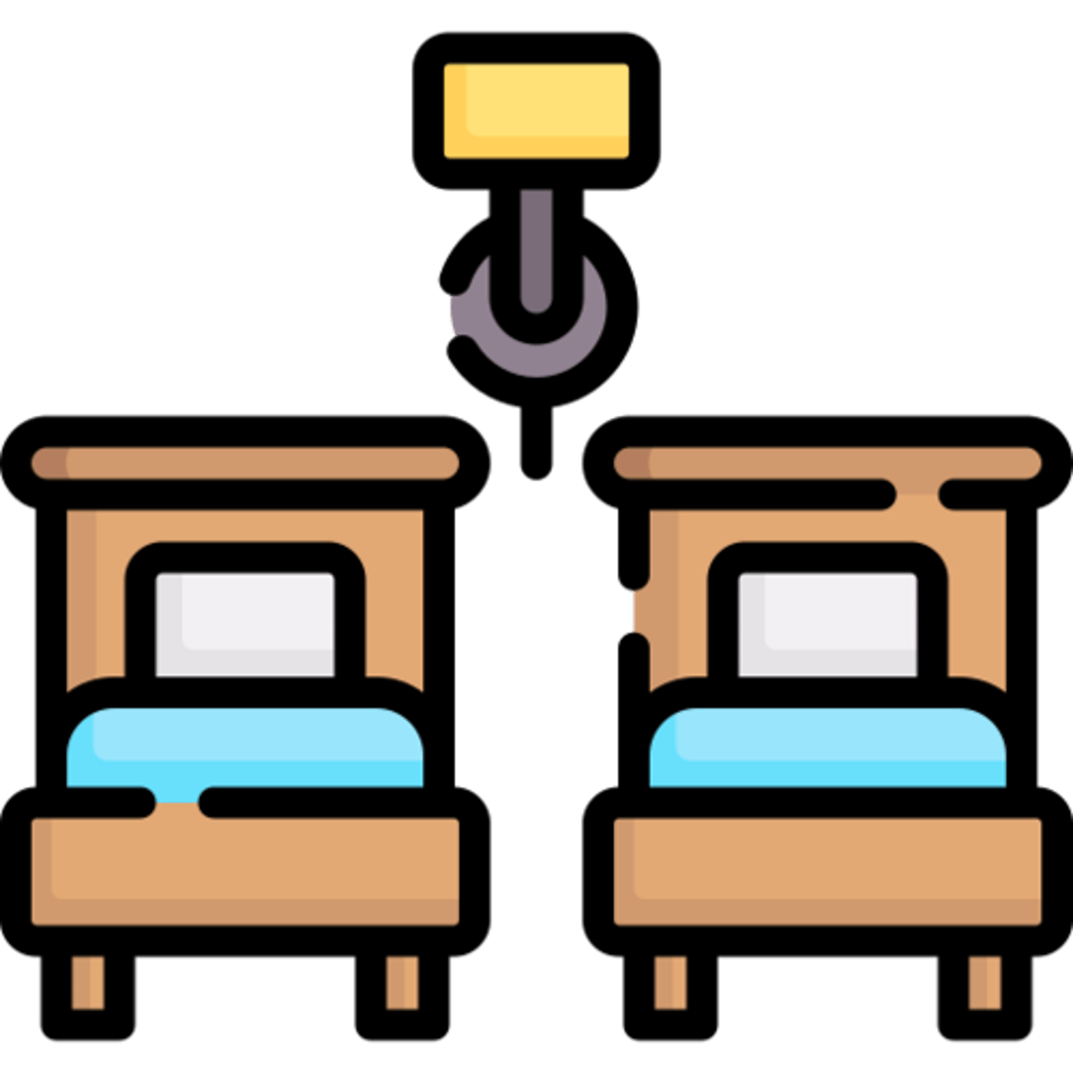 <p>das Doppelzimmer, -</p><p>(Wir hätten gern ein Doppelbett.)</p><p>(We would like a double room.)</p>