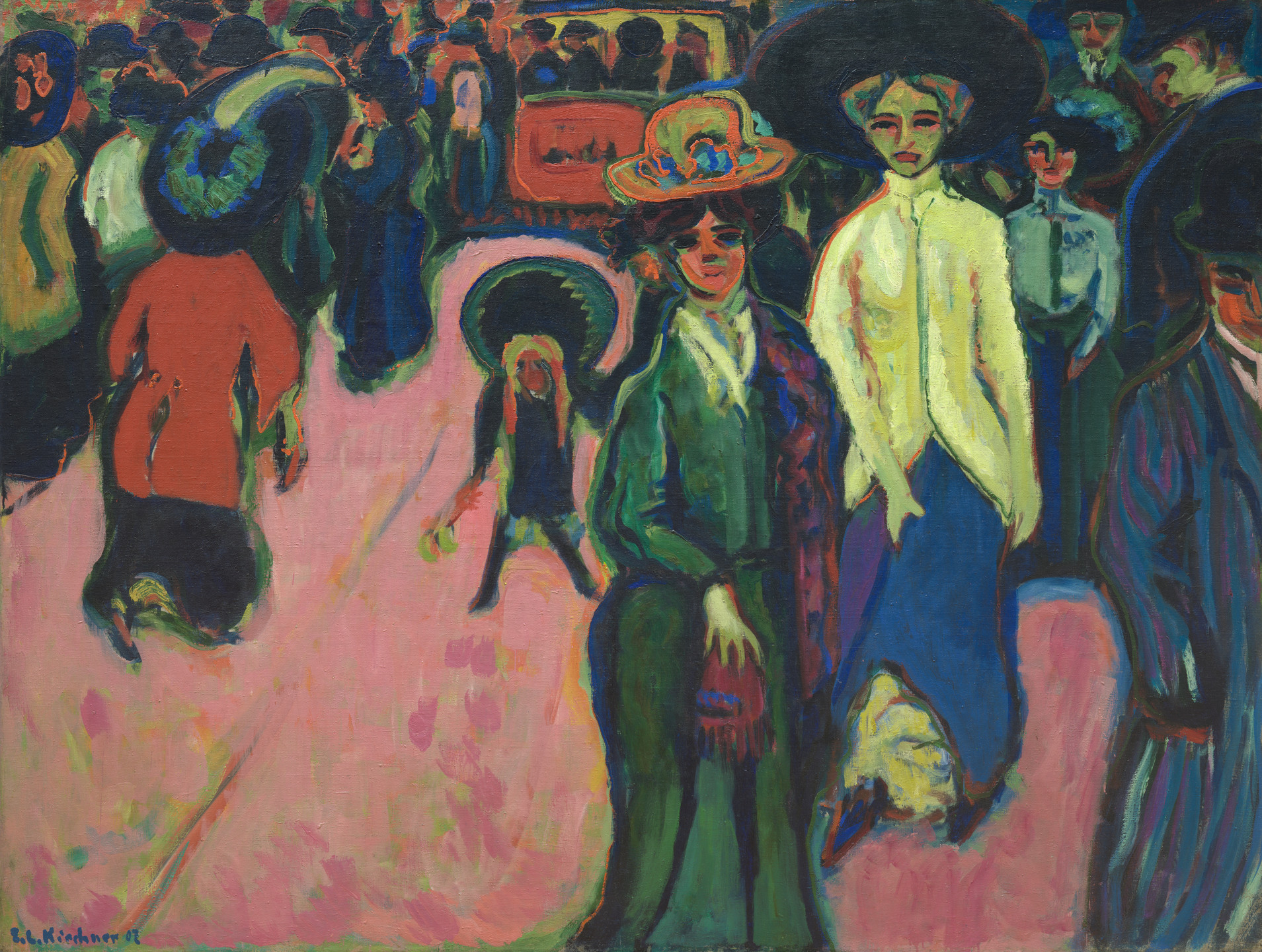 <p>☆Ernst-Ludwig Kirchner, <em>Street, Dresden</em>, 1908 (dated 1907 on painting)</p>