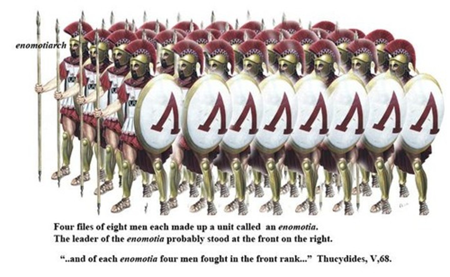 <p>It was a classic example of the Lacedaemonian military formation.</p>