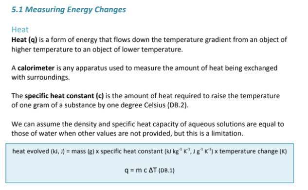 <p>Temperature = Measures the average kinetic energy of particles<br>Heat = A form of energy that is transferred between particles<br>add 273 to convert to K</p>