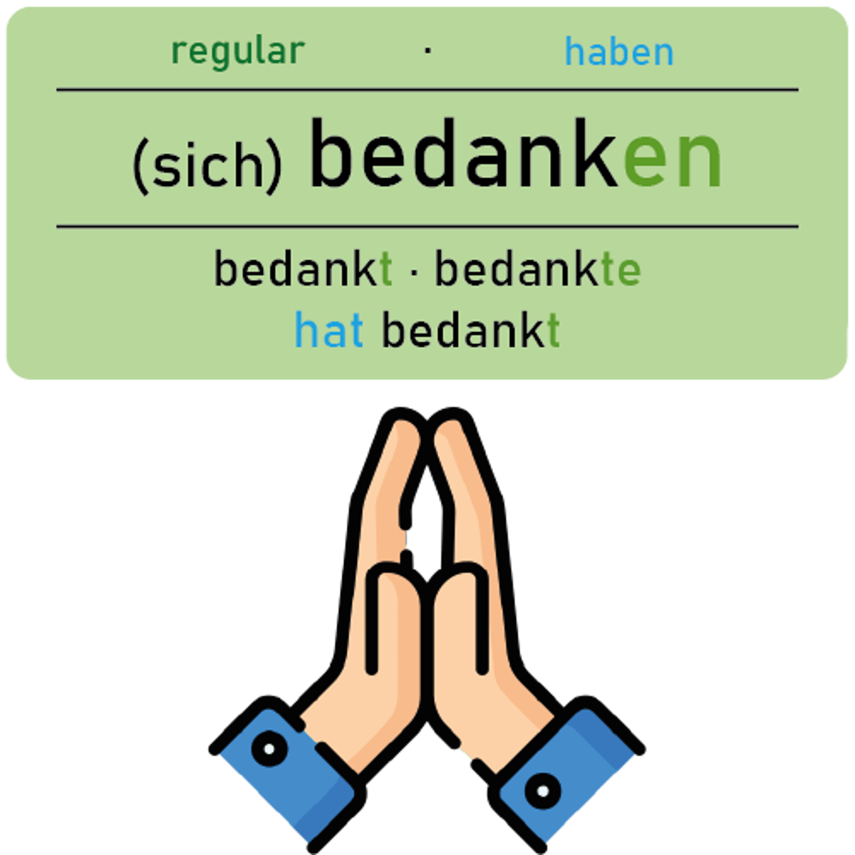 <p><strong>bedanken</strong></p><p><em>(<u>sich</u>+A, für+A, bei+D)</em></p><p>‎ </p><p>Ich möchte mich noch einmal sehr herzlich für Ihre Hilfe <u>bedanken</u>.</p><p><em>(I would like to thank you once again very much for your help.)</em></p>