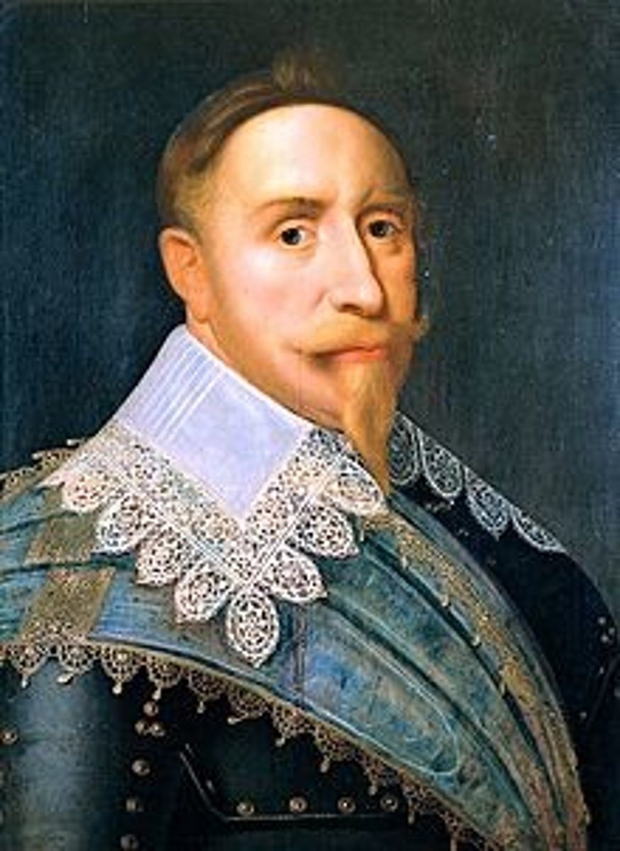 <p>a. King<br>b. Sweden<br>c. He led the Swedish military during the Swedish phase of the Thirty Years' War. This king made incredible inroads into the Holy Roman Empire before he was killed in battle.</p>