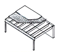 <p>lightgage or <strong>open-web joists clearly spaced</strong></p><p>joists supported by beams or walls</p>