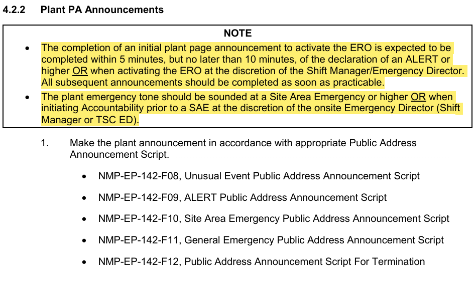 <p>NMP-EP-141 Event Classification</p><p>ERO Activation Requirements</p><p>Accountability</p>