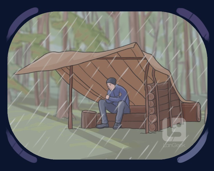 <p><strong>(a building designed to give) protection from bad weather, danger, or attack:</strong></p><p><br></p>