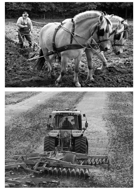 <p>The two images show different agricultural methods. In the context of the Second Agricultural Revolution, which of the following trends is represented in these images?</p>