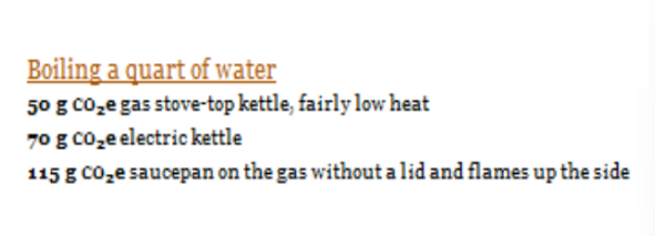 
1. **Here is a screen shot from Bananas.**


1. **The flames shouldn’t go up around the sides of a saucepan or a kettle. Explain using the logic presented by Mike Berners-Lee.**