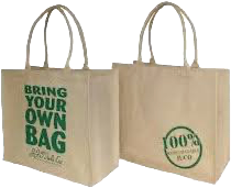 <p>a reusable shopping bag designed to replace single-use plastic bags, often made from durable materials. </p><p></p><p></p>