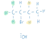 <p>What two products are formed in the elimination reaction of 2-bromobutane with an hydroxide ion?</p>