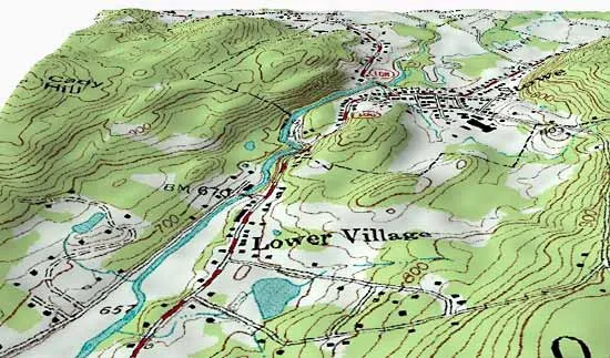 <p>a map that shows elevation using contour lines</p>