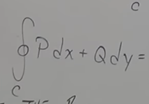 <p><span><span>Green’s theorem: deals with line </span></span><span>∫ of simple closed curves over non-conservative vector fields</span></p><p><span>if over conservative vector field…</span></p>
