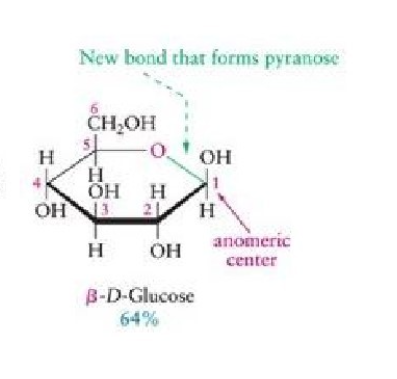 <p>carbon formerly in the carbonyl, but is now bound to the ring O atom and a hydroxyl</p>