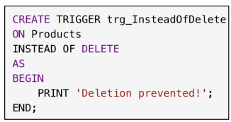 <ul><li><p>Executed <mark data-color="yellow">instead of the triggering event</mark>.</p></li><li><p>Can be used on tables and views.</p></li></ul>